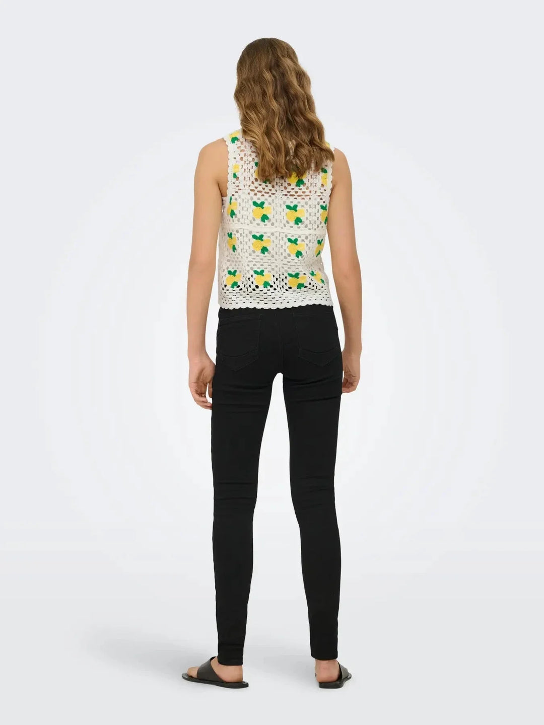 Only - Onlemma Sl O-Neck Crochet Top Knt - 5042715 Birch Lemon/Yarrow/Jelly Bean Toppe 