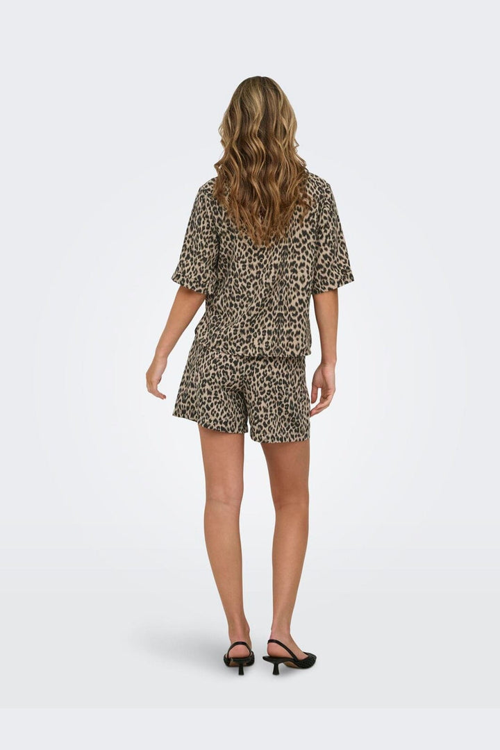 Only - Onlemmia S/S Button Shirt - 5078106 Black Leo