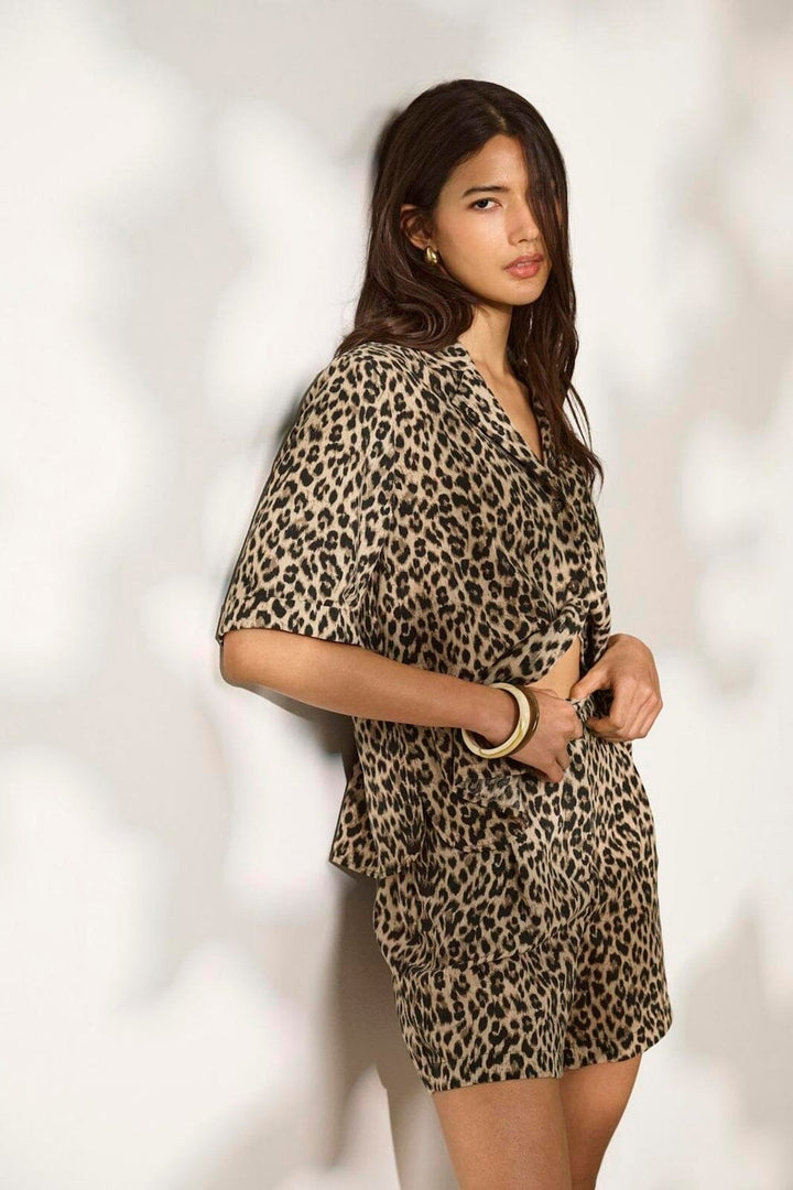 Only - Onlemmia S/S Button Shirt - 5078106 Black Leo