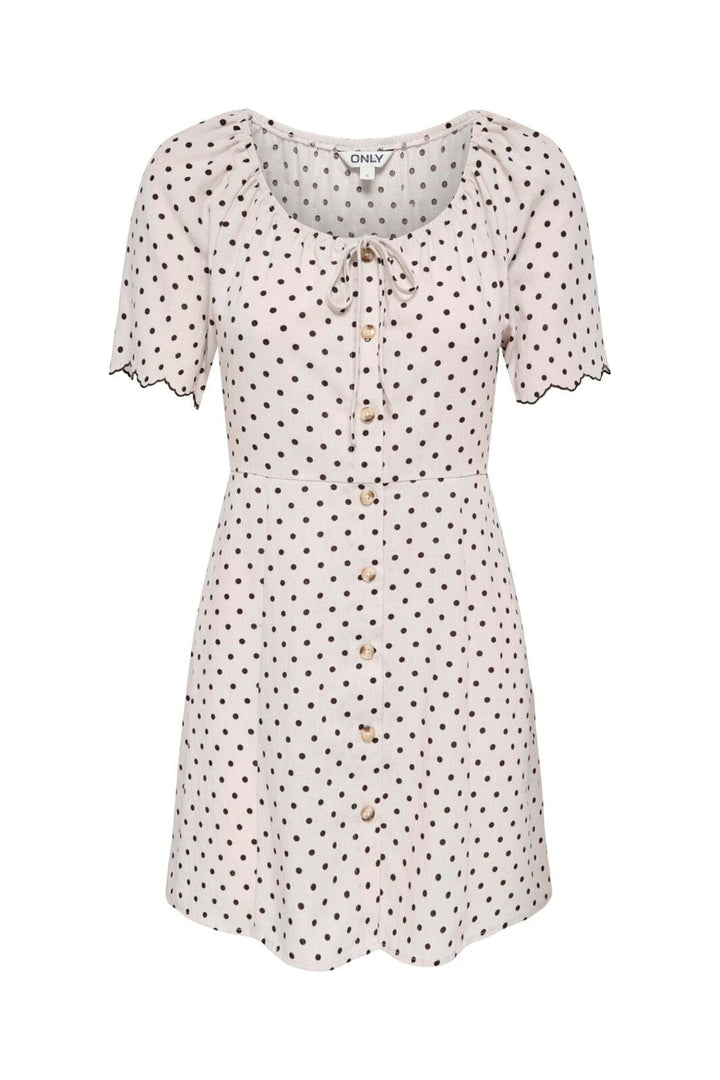 Only - Onlemmia S/S Emb Short Dress - 5078263 Pumice Stone Delicioso Dot