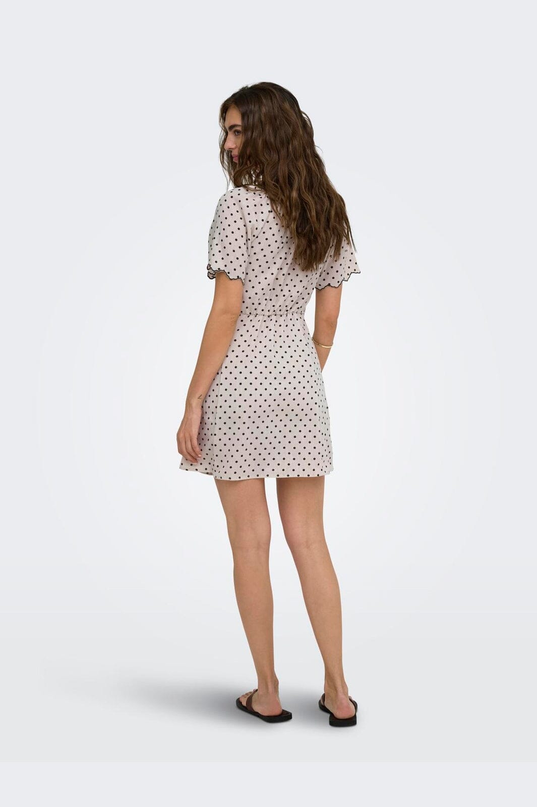 Only - Onlemmia S/S Emb Short Dress - 5078263 Pumice Stone Delicioso Dot