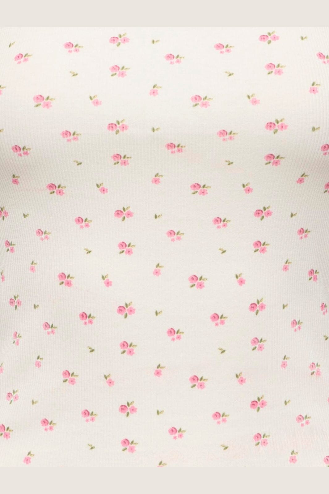 Only - Onleve Singlet Top - 5164844 Cloud Dancer Pink Tulle Flower