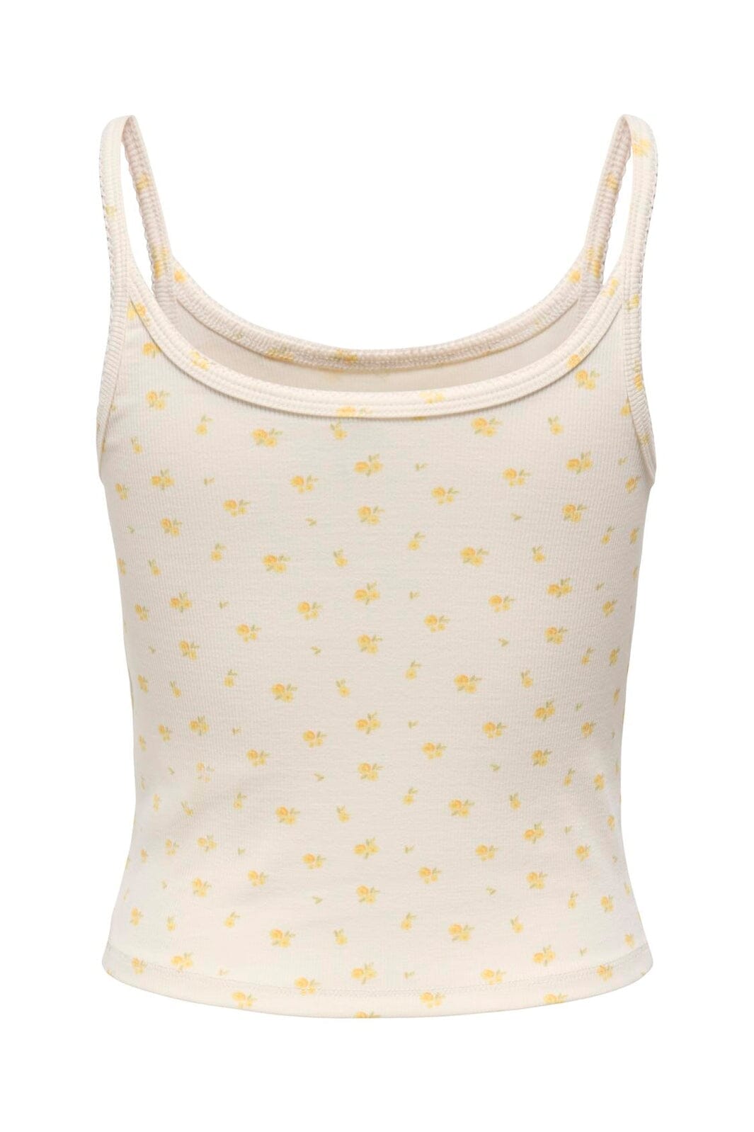 Only - Onleve Singlet Top - 5164845 Cloud Dancer Yellow Kia Flower