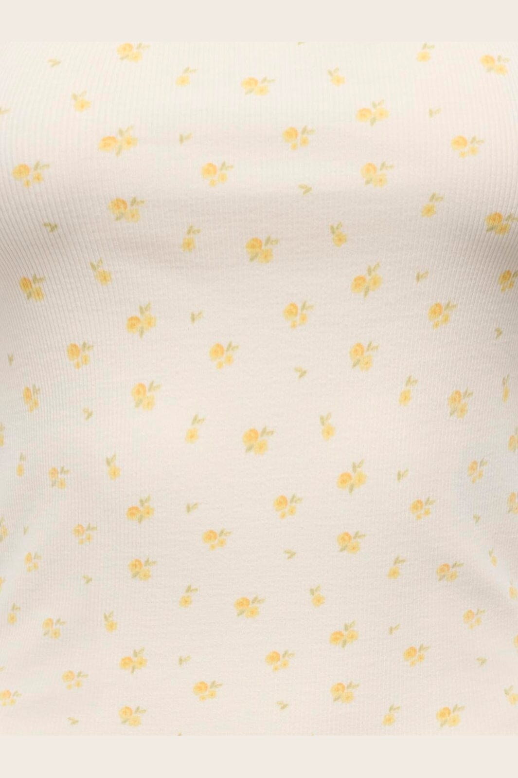 Only - Onleve Singlet Top - 5164845 Cloud Dancer Yellow Kia Flower
