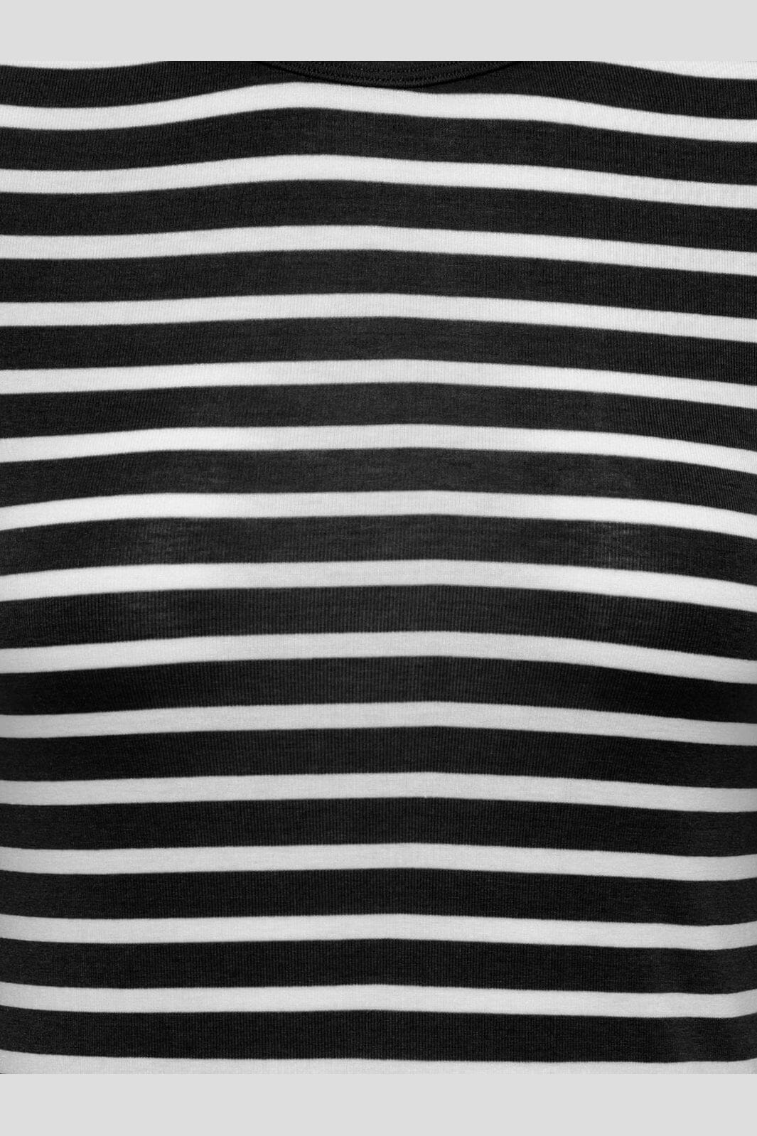 Only - Onlevie L/S O-Neck Stripe Top - 5192608 Black Cd (Fido)