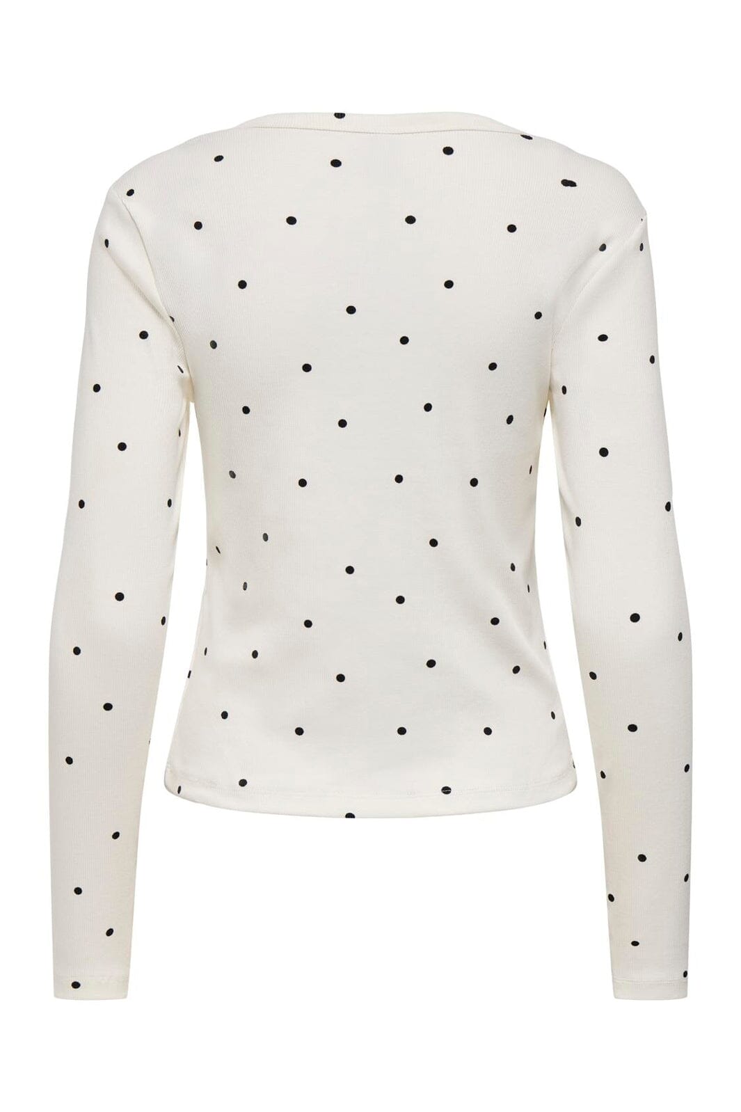 Only - Onlfenja L/S V-Neck Top - 5084676 Cloud Dancer Black Dot