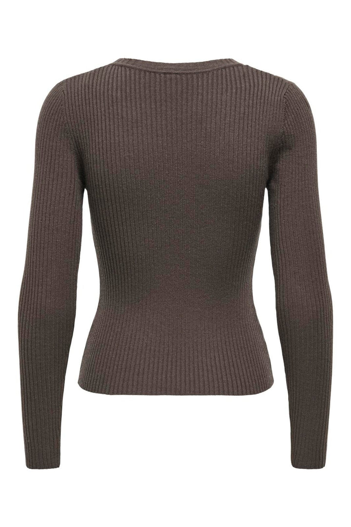 Only - Onlflou Ls Buckle O-Neck Cc Knt - 5086251 Chocolate Martini Gold Buckle