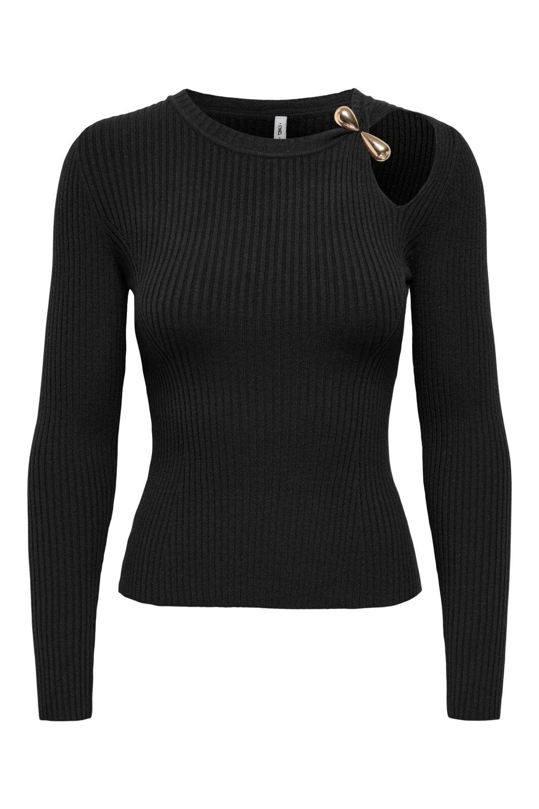 Only - Onlflou Ls Buckle O-Neck Cc Knt - 5100818 Black Gold Buckle