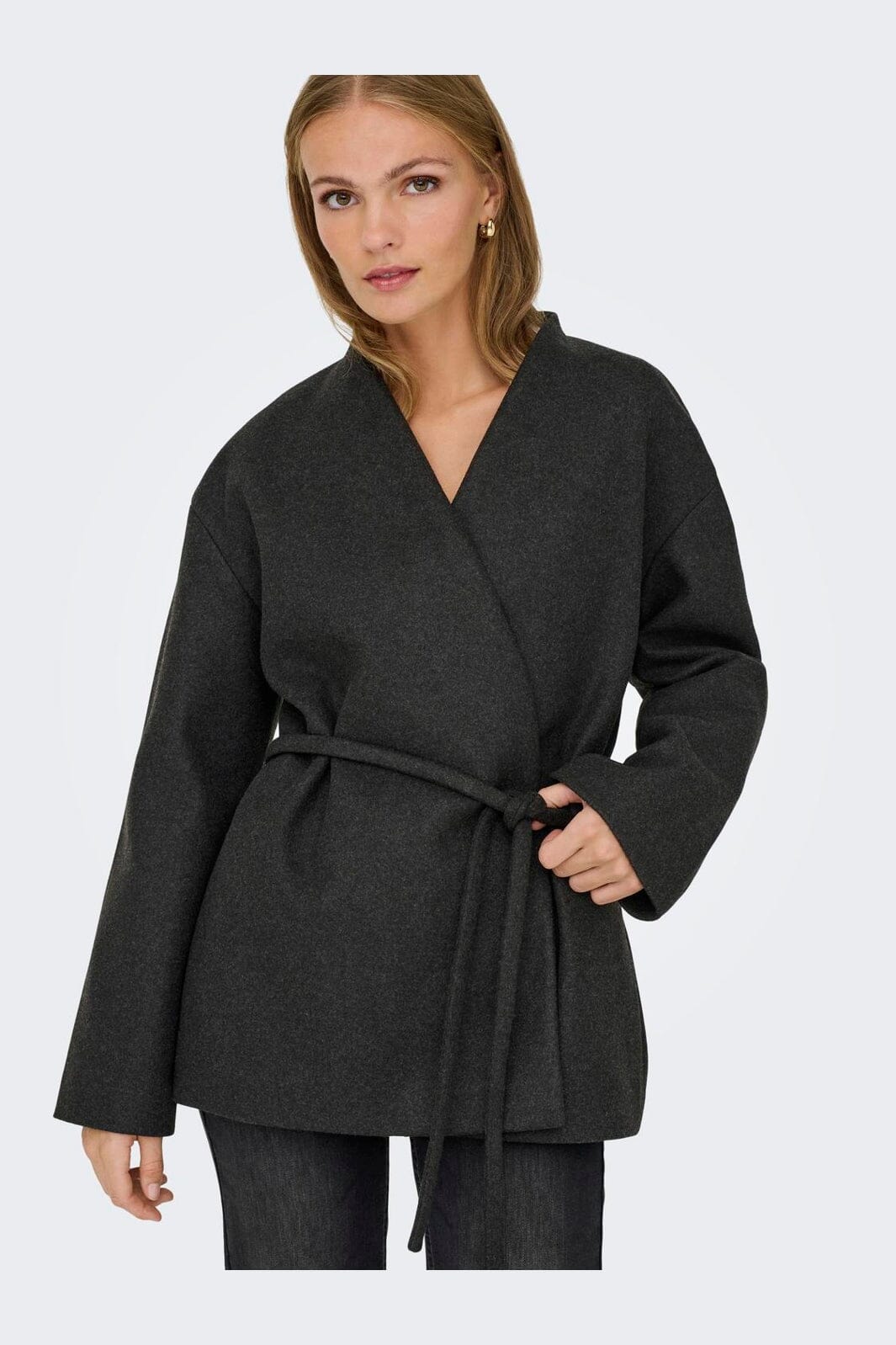 Only - Onlfox-Trillion Belt Jacket - 4960762 Dark Grey Melange