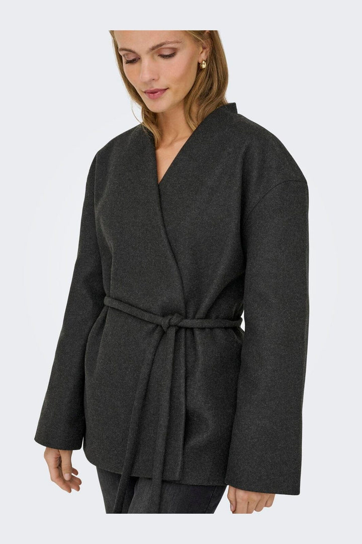 Only - Onlfox-Trillion Belt Jacket - 4960762 Dark Grey Melange