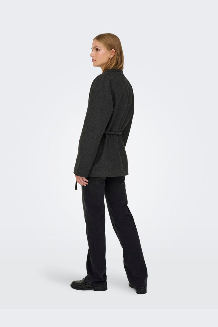 Only - Onlfox-Trillion Belt Jacket - 4960762 Dark Grey Melange