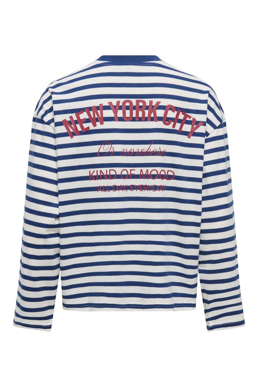 Only - Onlfreja L/S Stripe Top - 5060254 Cloud Dancer Navy (Ida) Print Park