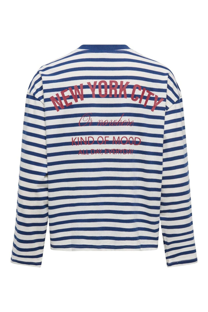 Only - Onlfreja L/S Stripe Top - 5060254 Cloud Dancer Navy (Ida) Print Park