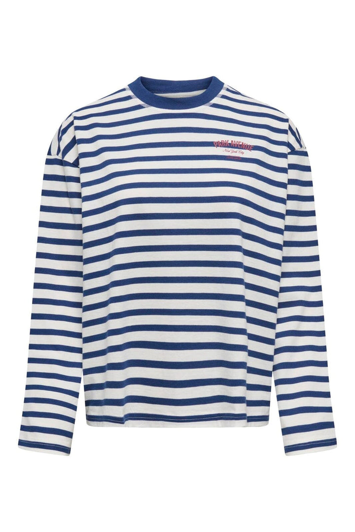 Only - Onlfreja L/S Stripe Top - 5060254 Cloud Dancer Navy (Ida) Print Park