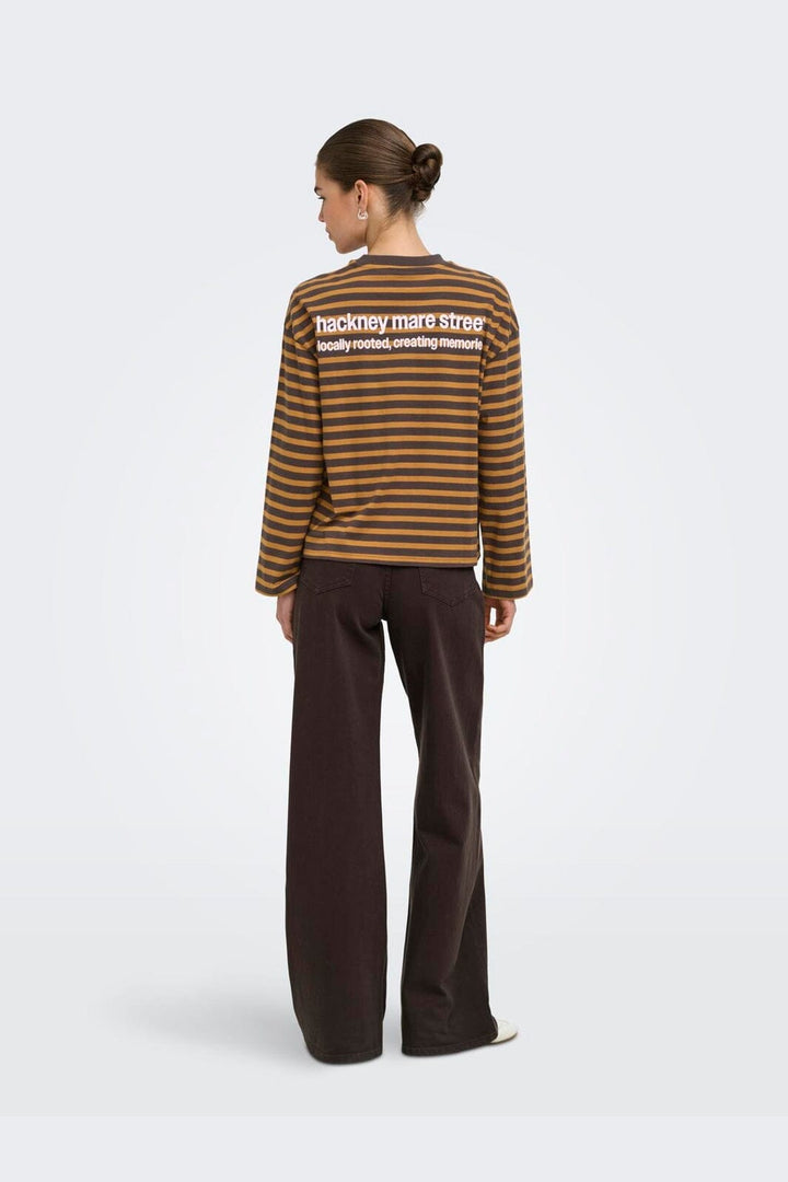 Only - Onlfreja L/S Stripe Top Cc - 5060271 Bracken Buckthorn (Ida) Print Vibrant