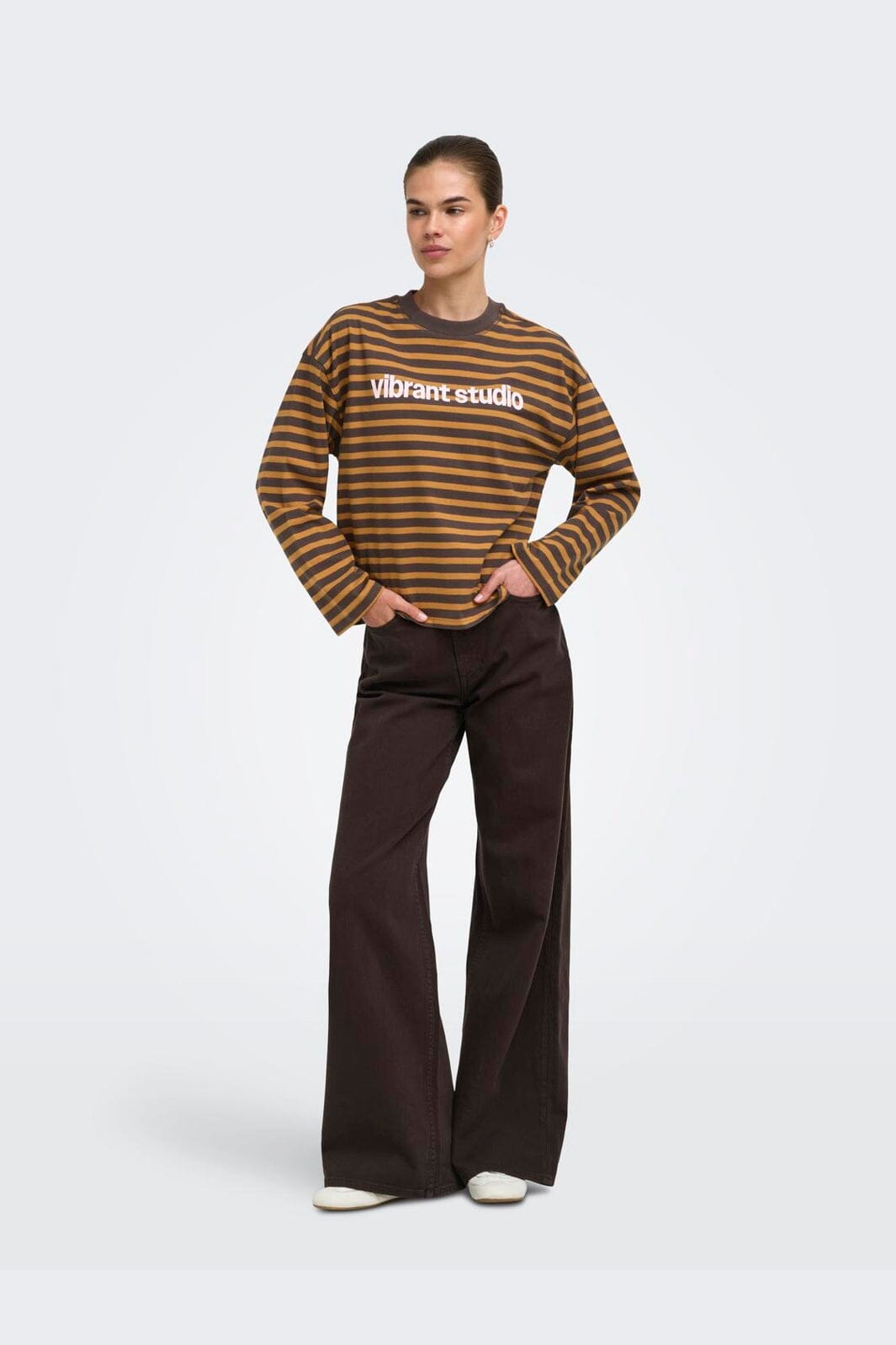 Only - Onlfreja L/S Stripe Top Cc - 5060271 Bracken Buckthorn (Ida) Print Vibrant