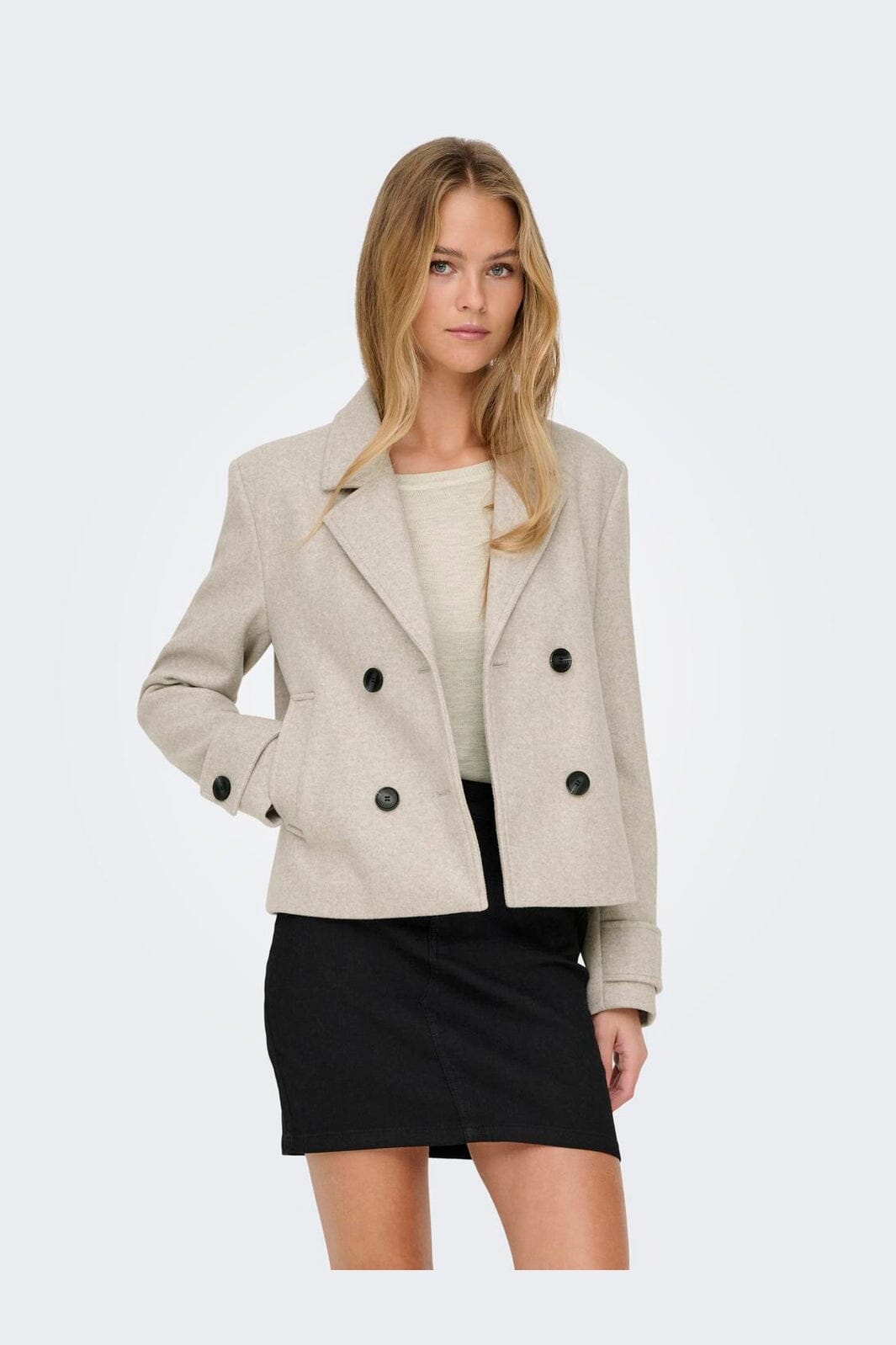 Only - Onlfreja Short Db Jacket - 4631449 Humus Melange
