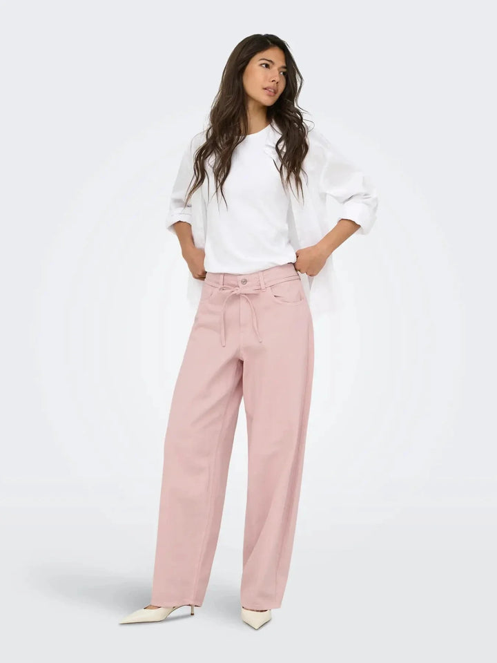 Only - Onlgianna-Silla St Belt Pant - 5070887 Rose Smoke Bukser 