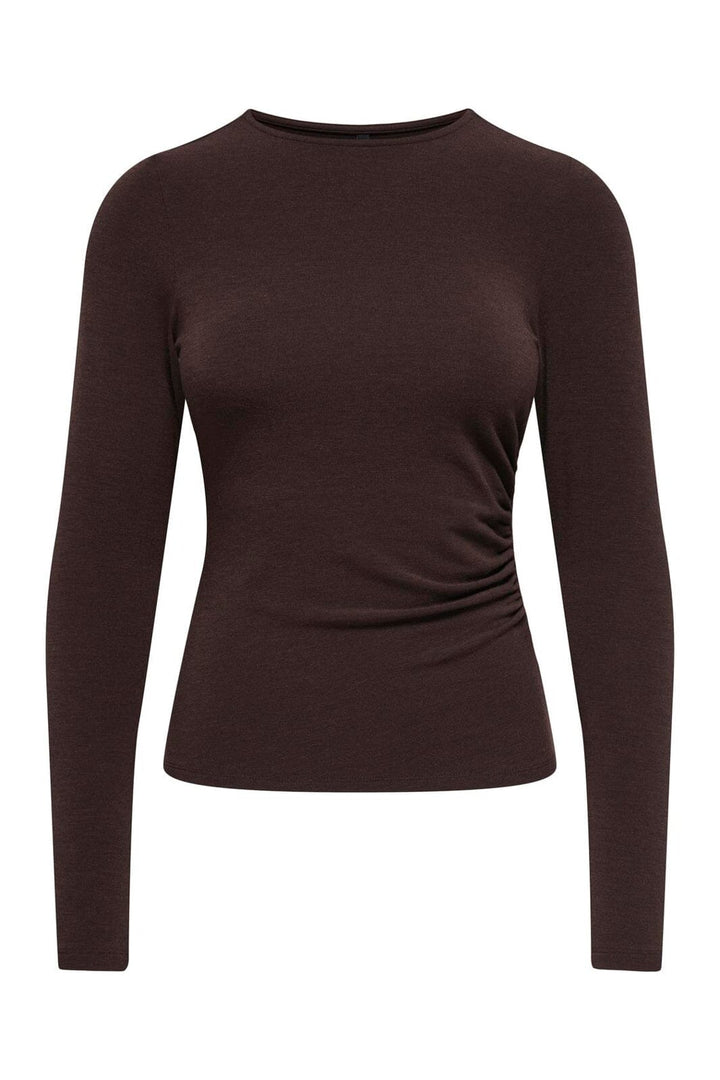 Only - Onlglamour L/S Ruching Top Cc - 5050807 Bracken