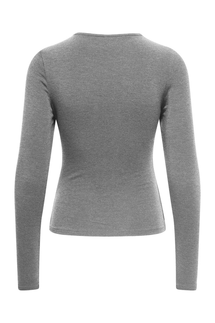 Only - Onlglamour L/S Ruching Top Cc - 5101235 Medium Grey Melange