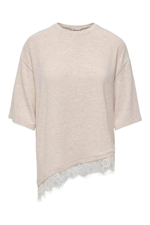 Only - Onlglamour S/S Lace T-Shirt - 5200488 Oatmeal Cd Lace