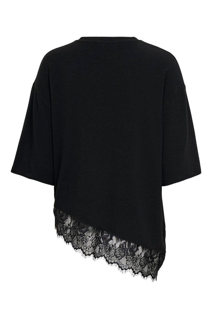 Only - Onlglamour S/S Lace T-Shirt - 5202701 Black Black Lace