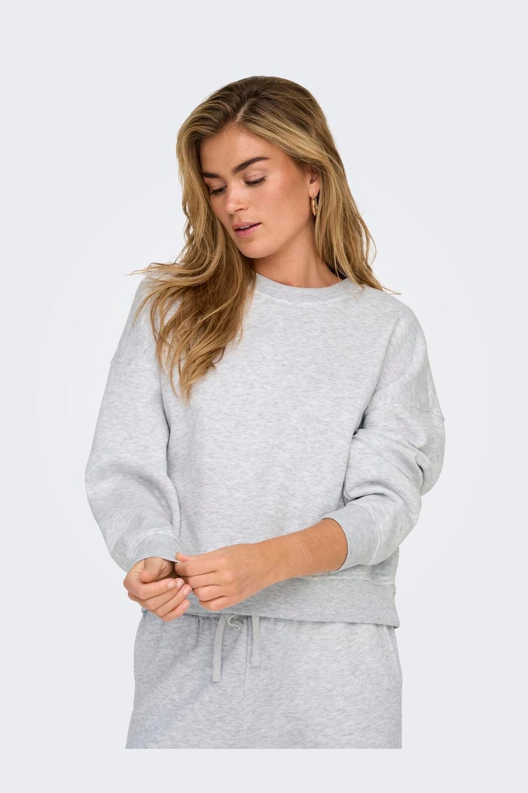 Only - Onlhappy L/S Crew Neck Swt - 5199520 Light Grey Melange