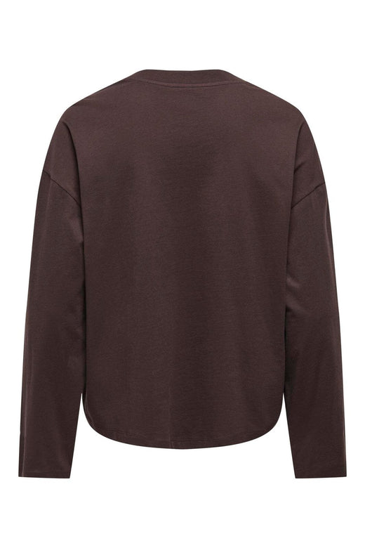 Only - Onlhappy L/S O-Neck Tee - 5102898 Coffee Bean