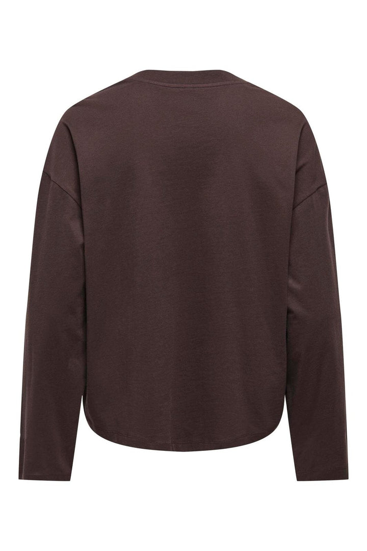 Only - Onlhappy L/S O-Neck Tee - 5102898 Coffee Bean