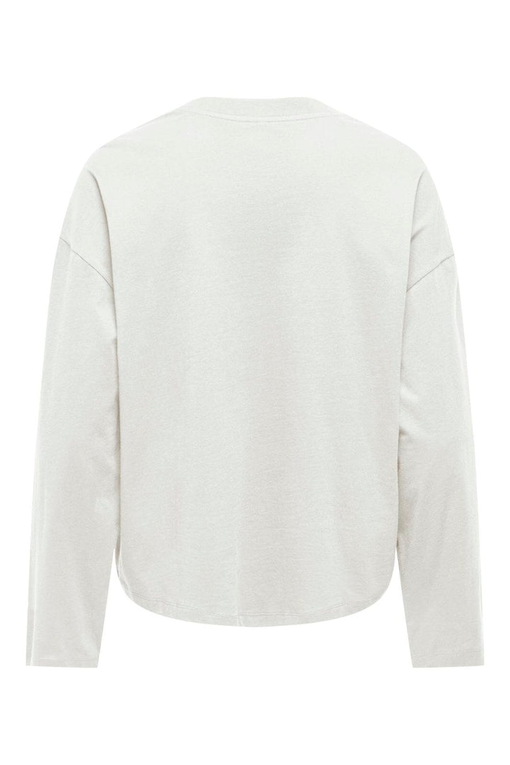 Only - Onlhappy L/S O-Neck Tee - 5121620 Cloud Dancer