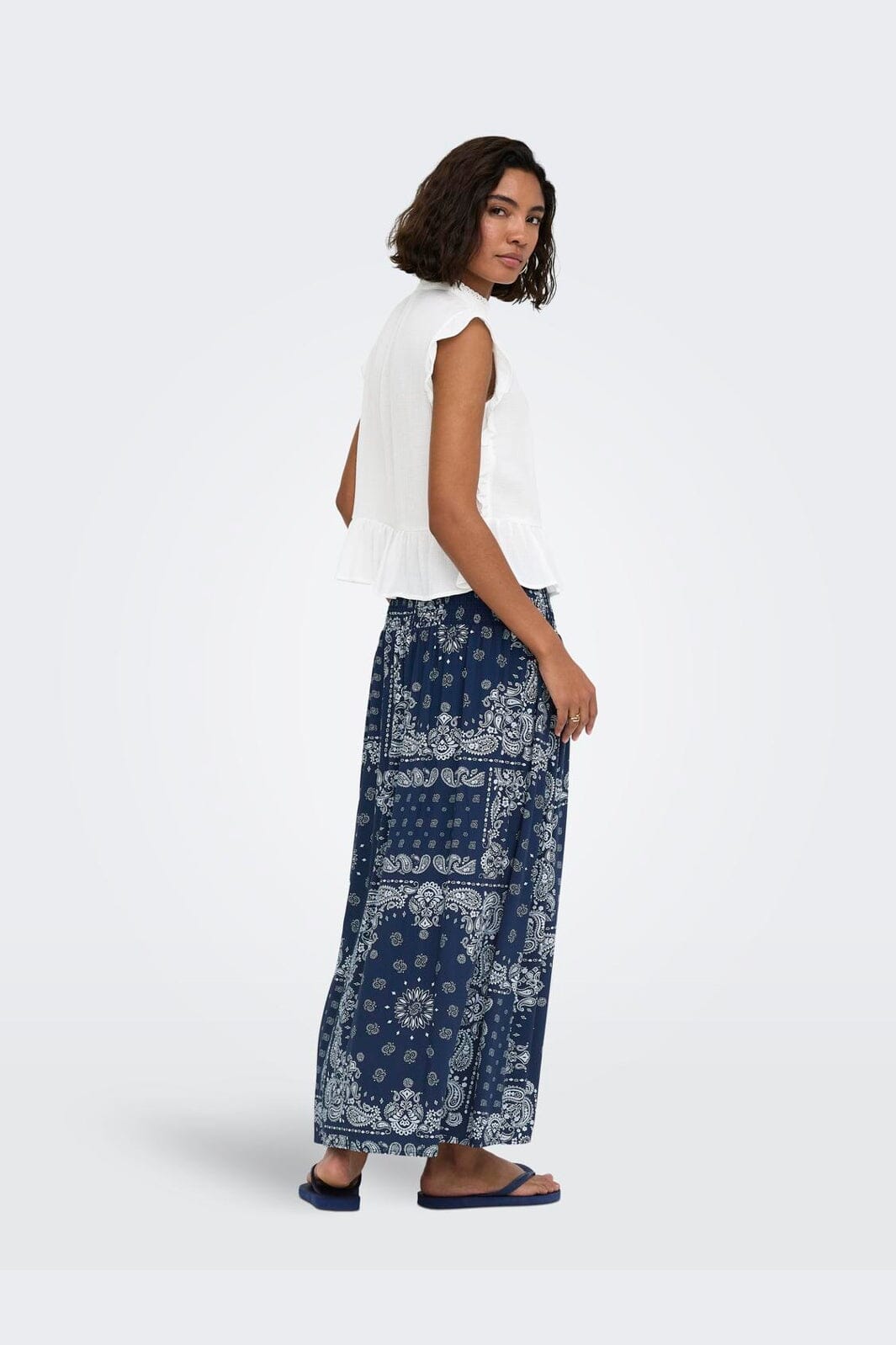 Only - Onlhenny S/L Frill Button Top - 5020894 Bright White