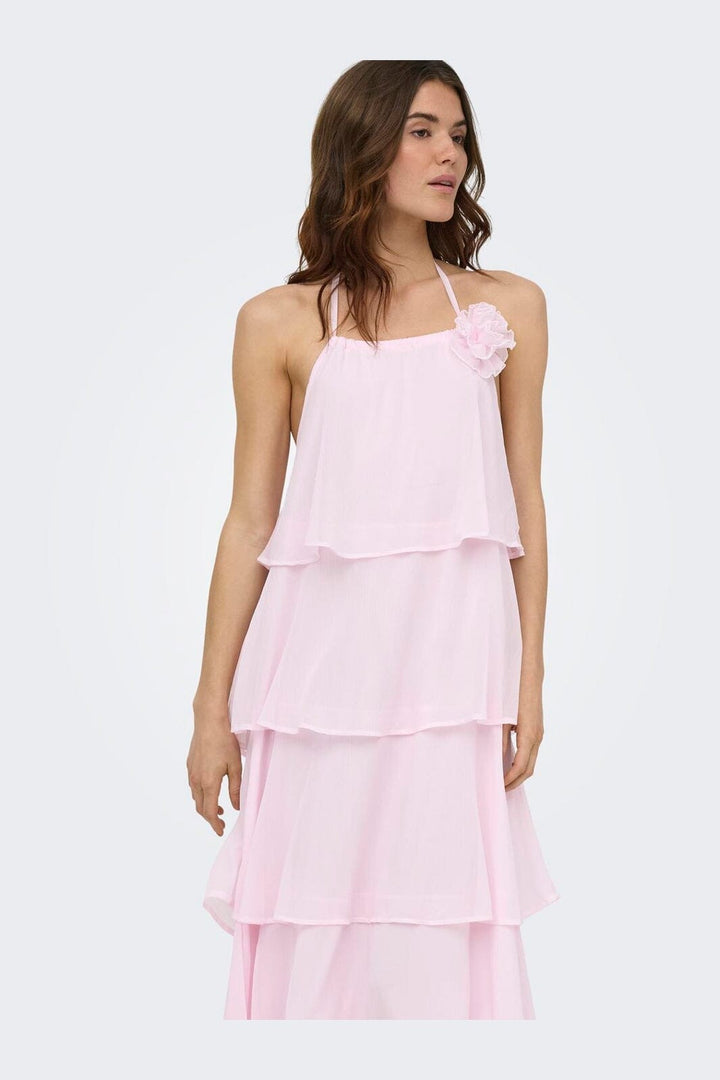 Only - Onlhiva S/L Long Layer Dress - 5092111 Cherry Blossom