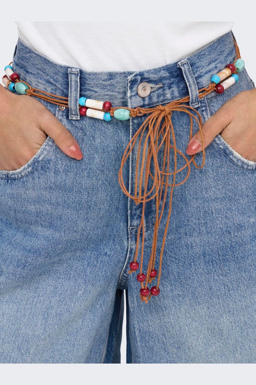 Only - Onlhollie Belt Shorts Azg - 5121055 Medium Blue Denim Belt