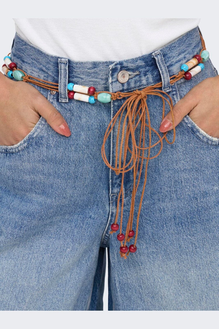 Only - Onlhollie Belt Shorts Azg - 5121055 Medium Blue Denim Belt