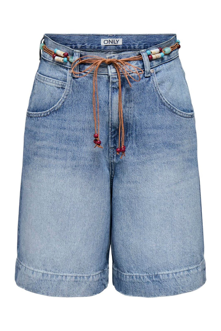 Only - Onlhollie Belt Shorts Azg - 5121055 Medium Blue Denim Belt