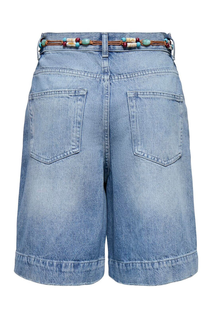Only - Onlhollie Belt Shorts Azg - 5121055 Medium Blue Denim Belt