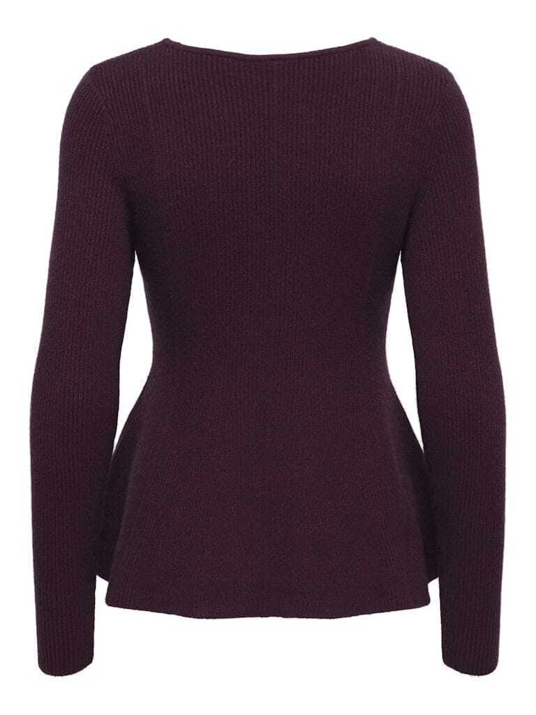 Only - Onlibi Life Ls V-Neck Rib Peplum Cc Knt - 5021071 Port Royale Strikbluser 