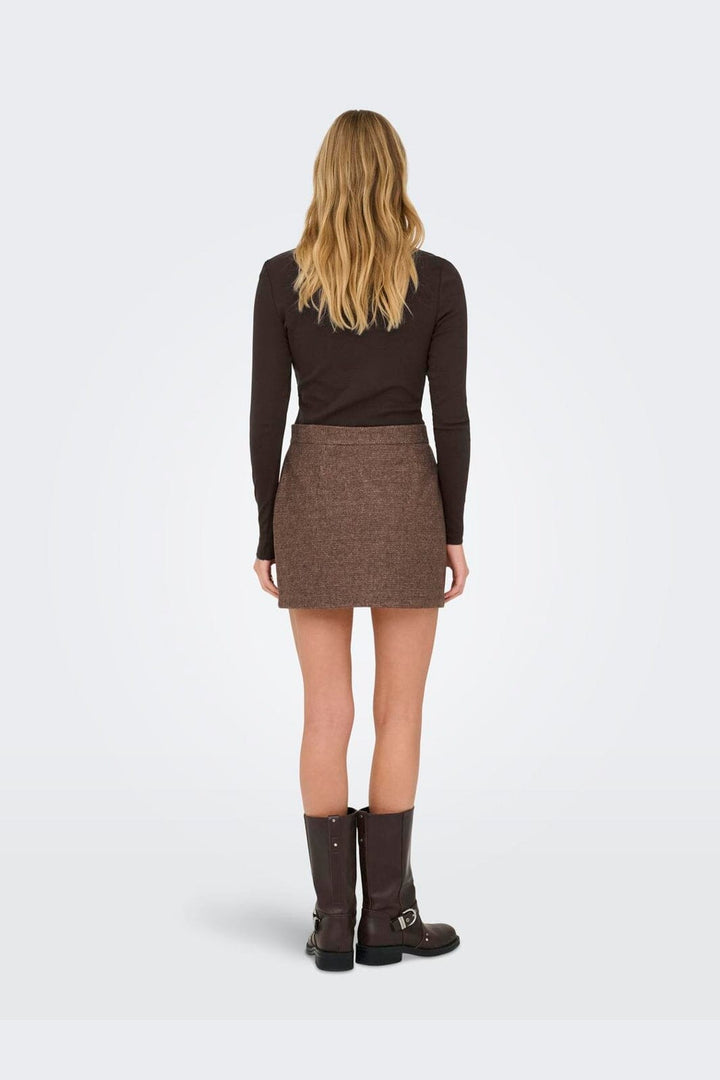 Only - Onlimmy Life Check Skirt - 4950751 Chestnut Minicheck W/Shopping Bag