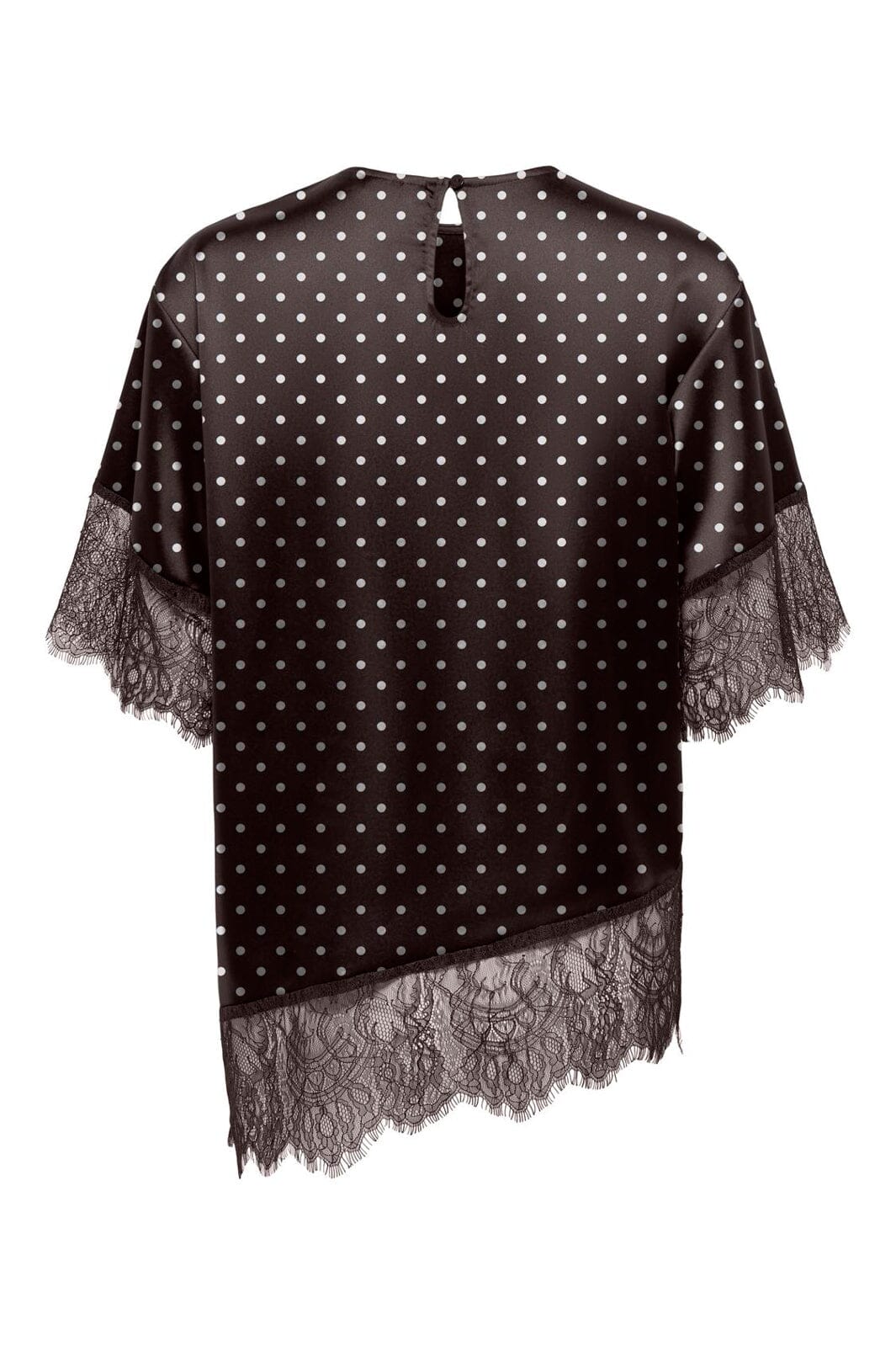 Only - Onlindona 2/4 Satin Lace Top - 5187755 Chocolate Torte