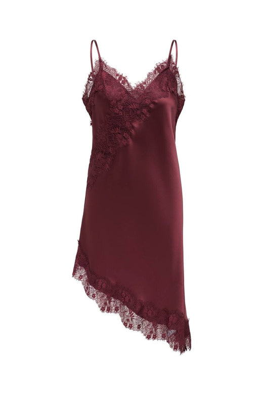 Only - Onlindona Strap Satin Lace Dress - 5102200 Oxblood Red