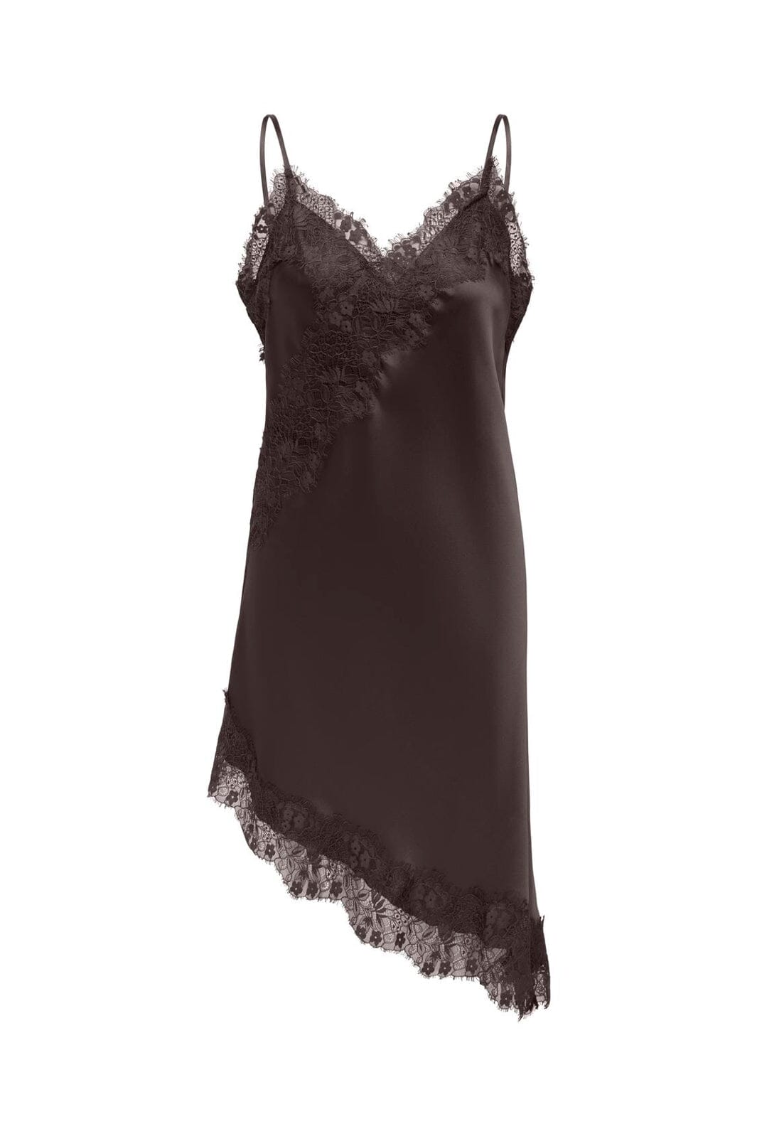 Only - Onlindona Strap Satin Lace Dress - 5187761 Chocolate Torte