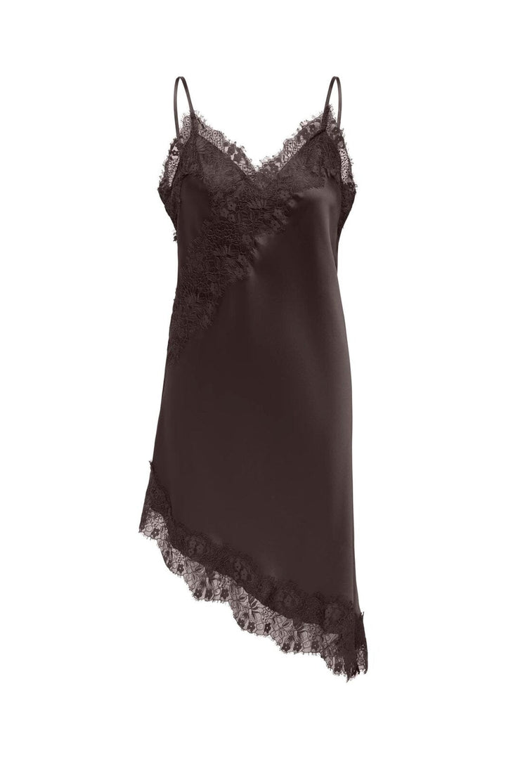Only - Onlindona Strap Satin Lace Dress - 5187761 Chocolate Torte