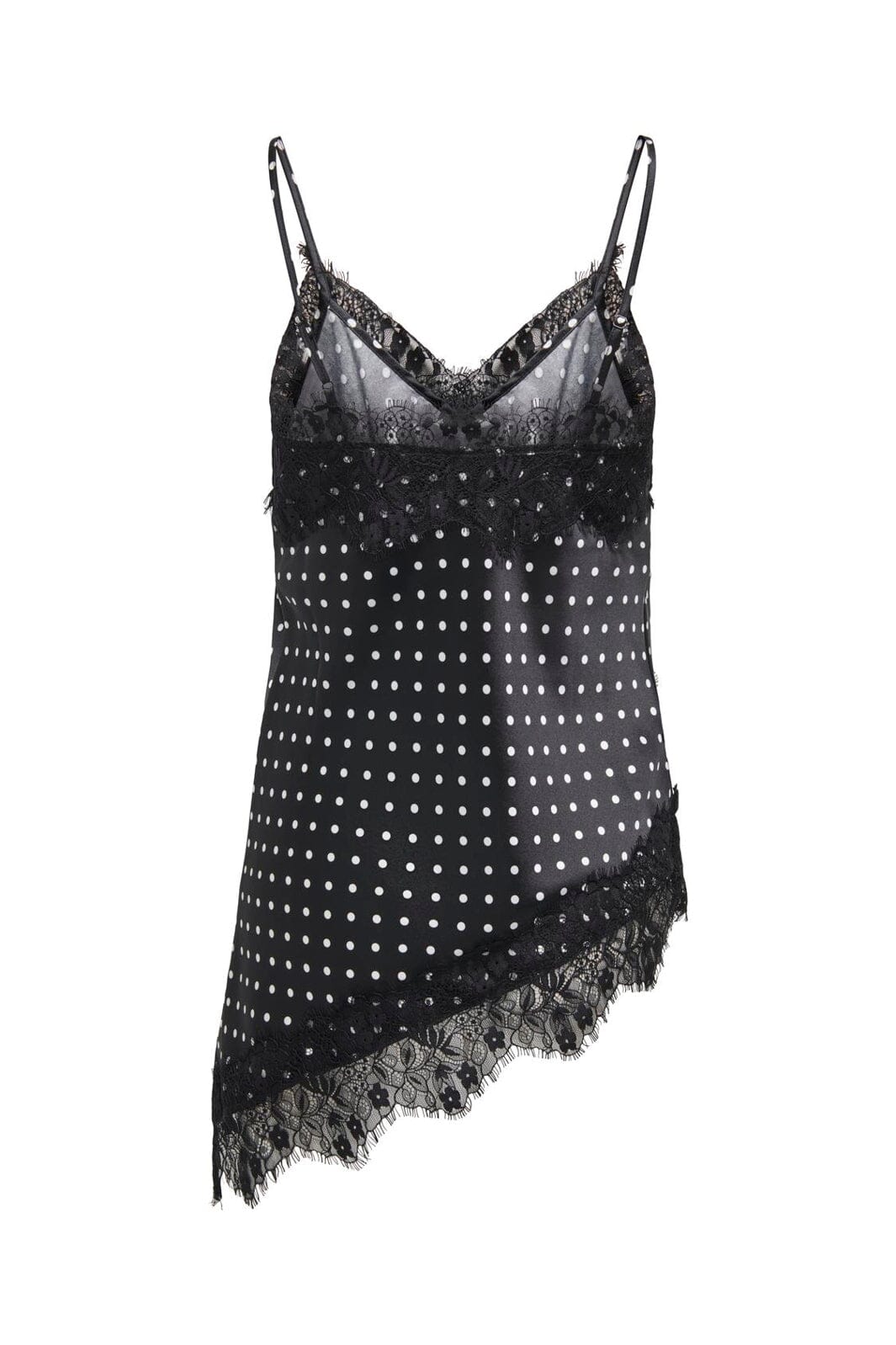Only - Onlindona Strap Satin Lace Top - 5098795 Black White Dots