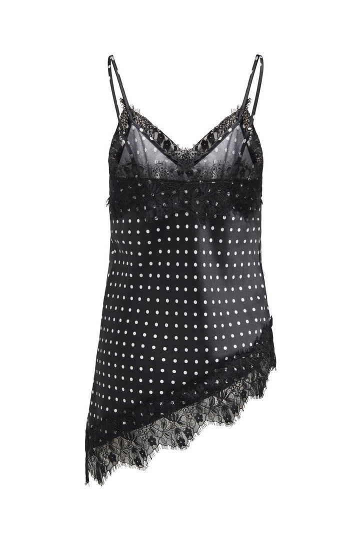 Only - Onlindona Strap Satin Lace Top - 5098795 Black White Dots