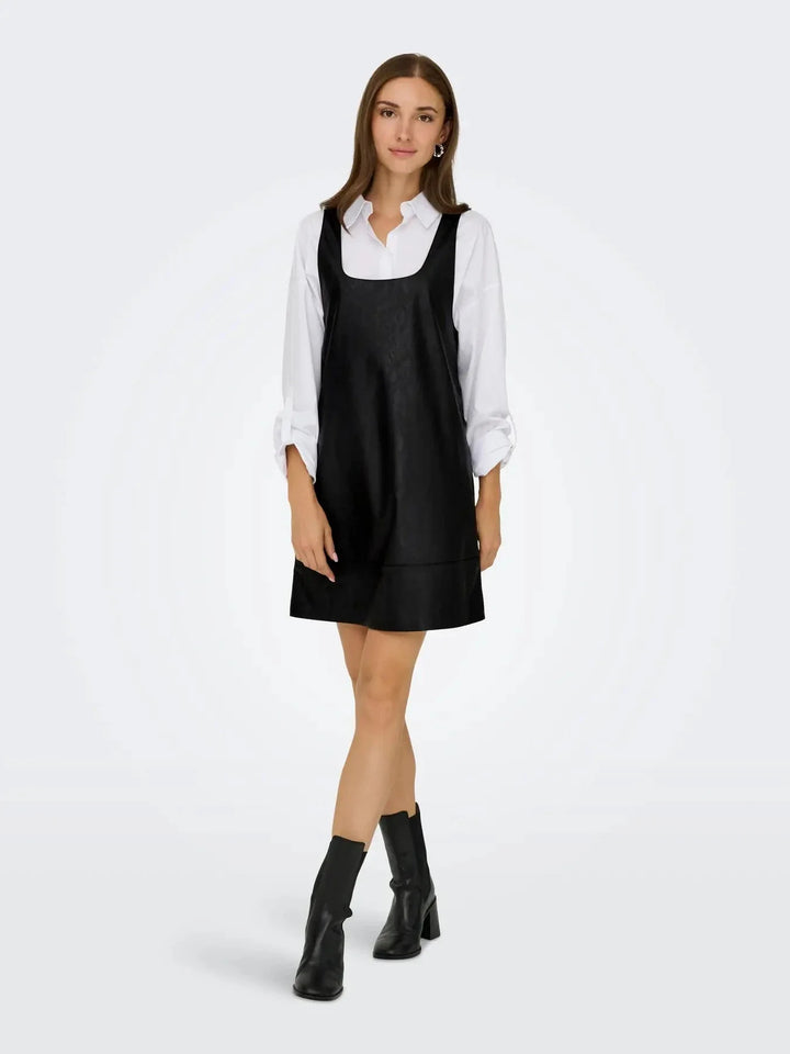 Only - Onljosie Faux Leather Dress Cc - 4775725 Black Kjoler 