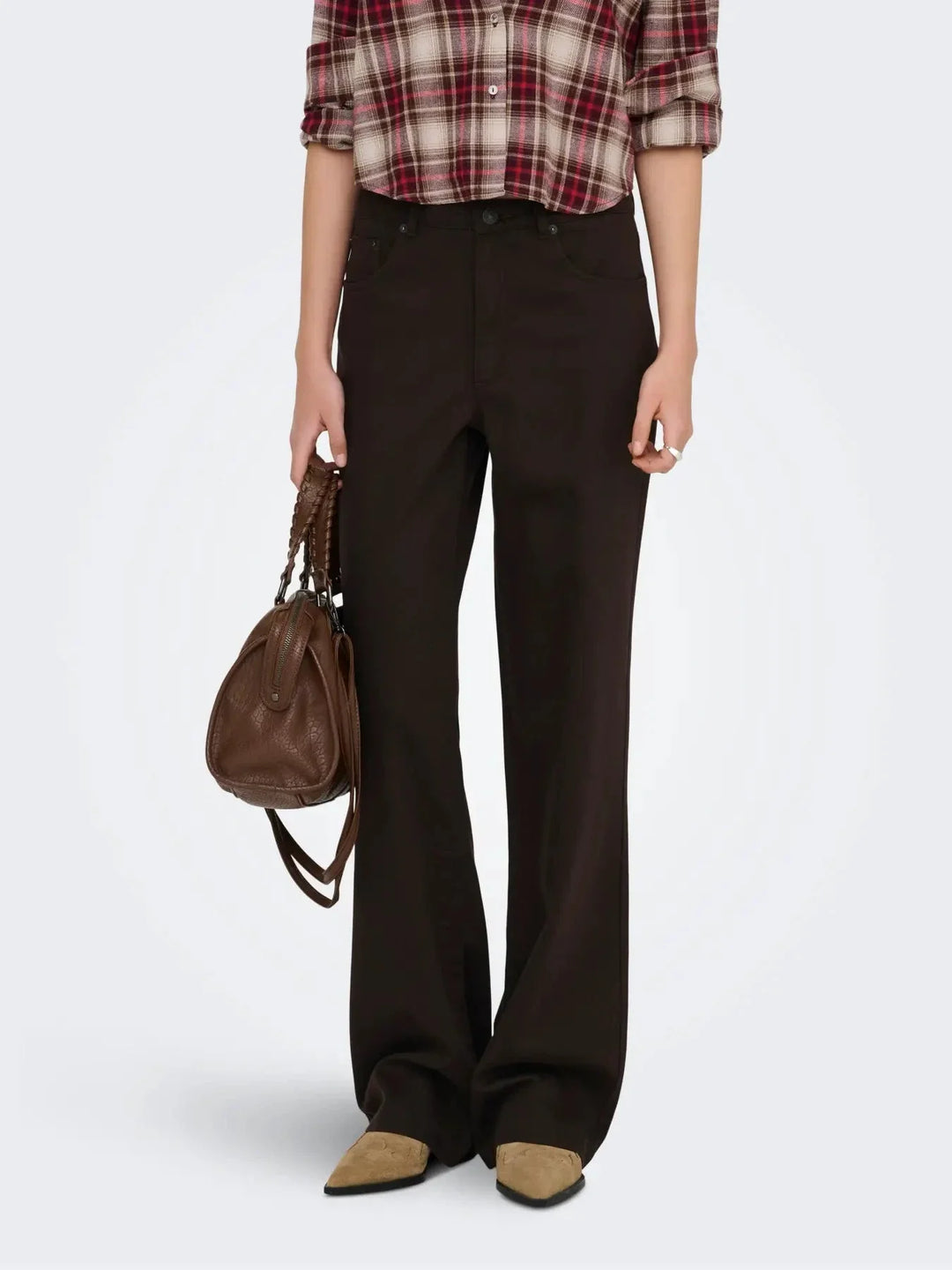 Only - Onljuicy-Soft Wide Pant - 5003385 Black Coffee Bukser 