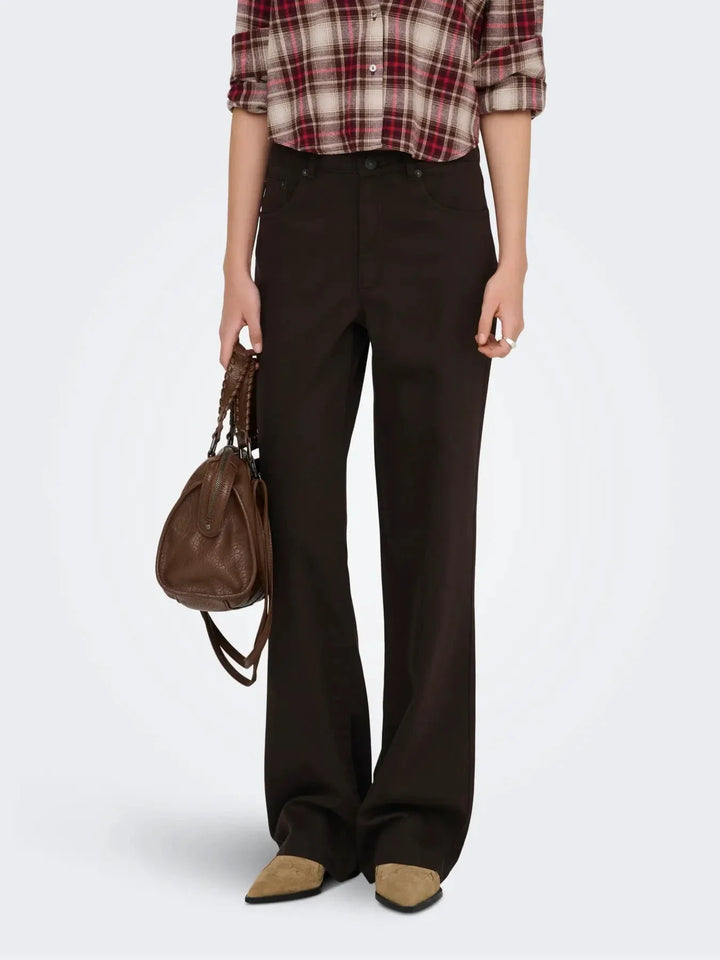 Only - Onljuicy-Soft Wide Pant - 5003385 Black Coffee Bukser 