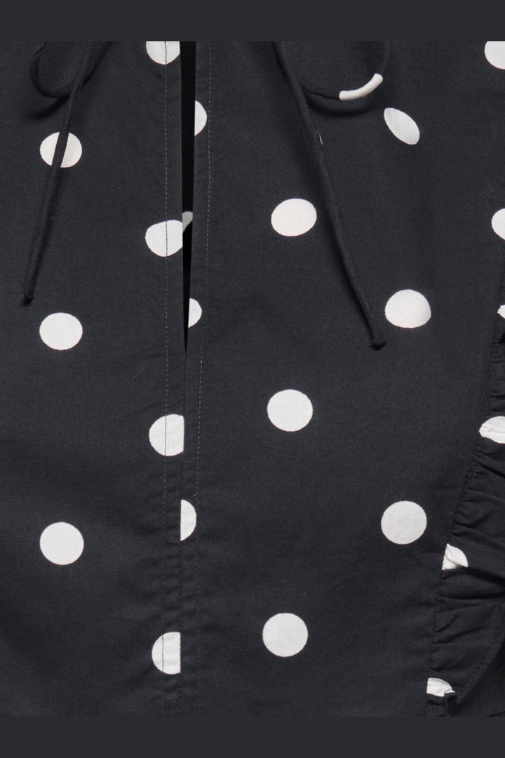 Only - Onlkai S/L Peplum Frill - 5119337 Black White Dot