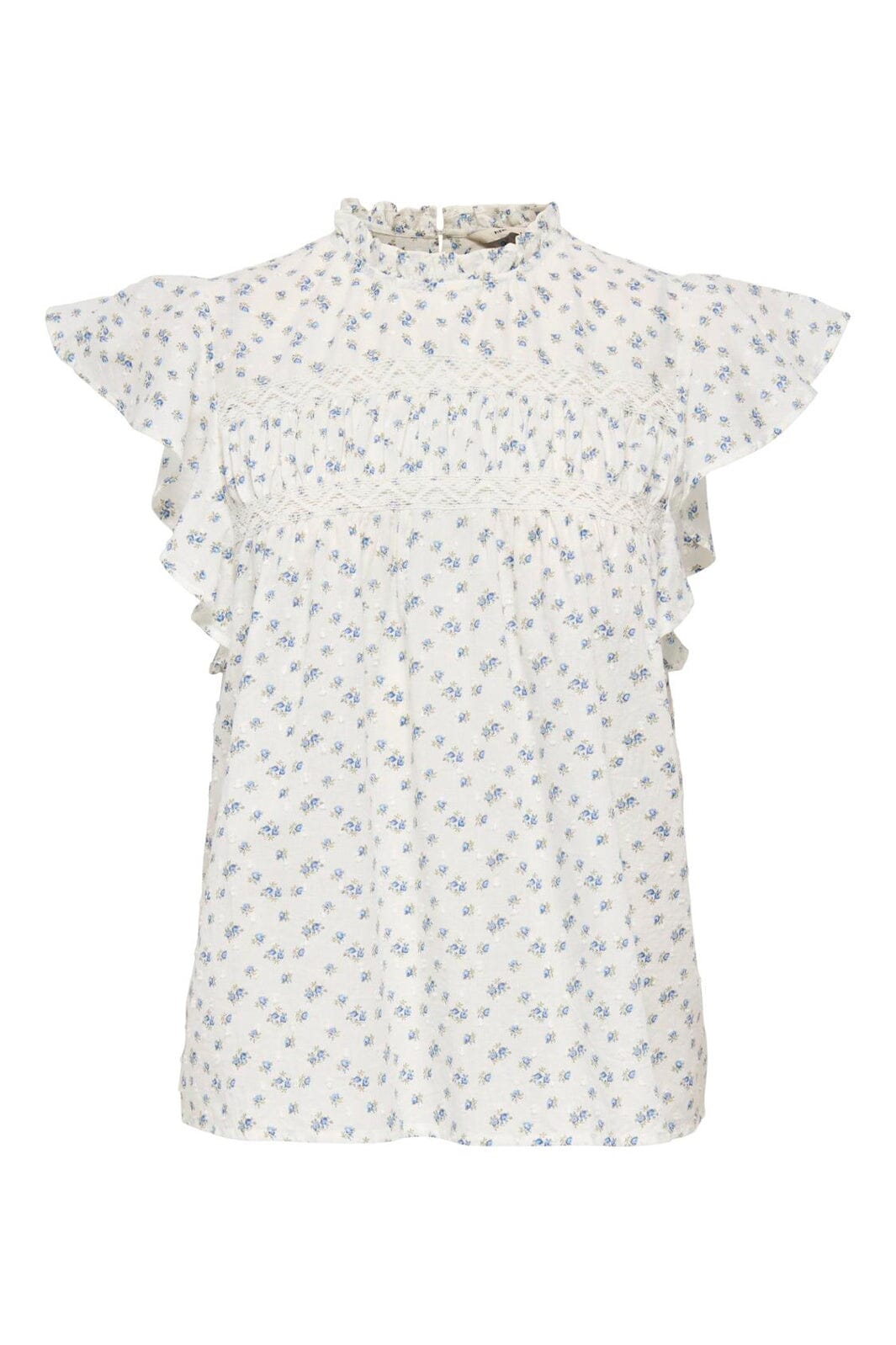 Only - Onlkatti S/S Dobby Top - 5041104 Cloud Dancer Clara Flower