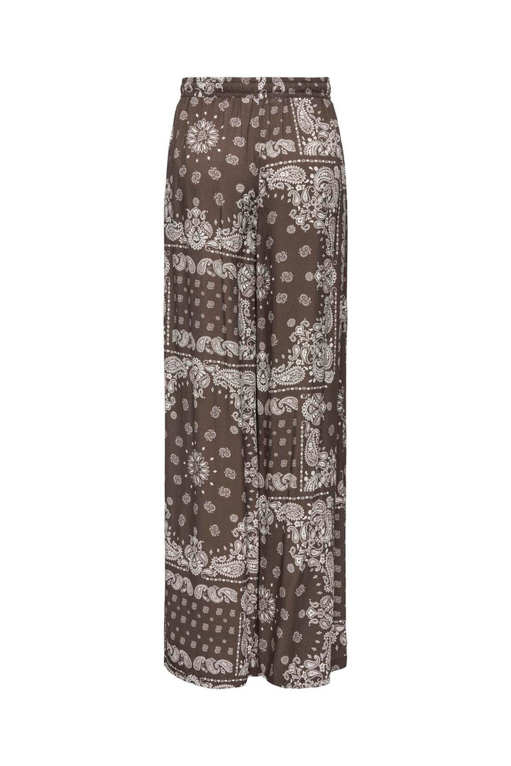 Only - Onlkavi Ambelpull Up Wide Pants - 5016297 Chocolate Martini Brown Bandana